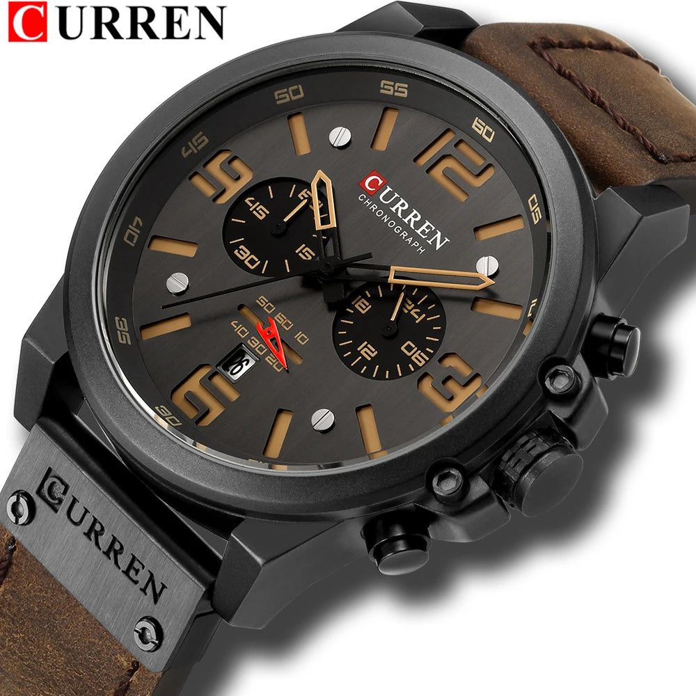 Curren Mens Watches Top Luxury Brand Waterproof Sport Wrist Watch