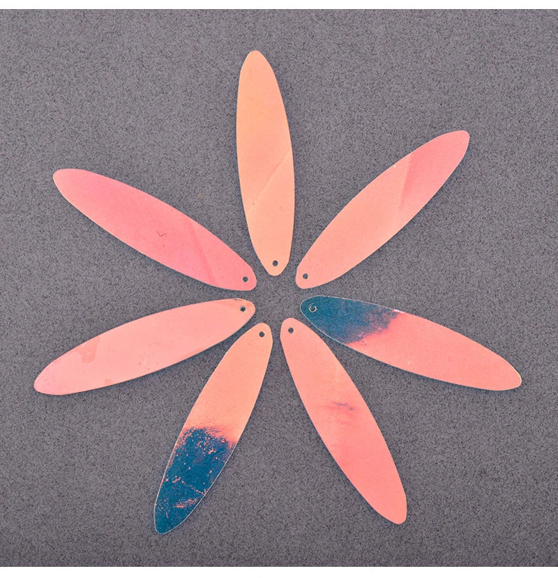 JUNAO 20g 10*40mm Glitter Large Sewing Shape Sequins Decoration leaves Sequin Paillette Material For Needlework Clothes Crafts