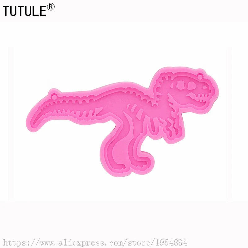 Dinosaur Fossil Mold,Dinosaur Skelleton Mold,Key Fobs Mold,Chocolate,Clay,dinosaur with keychain hole Resin necklace Mold