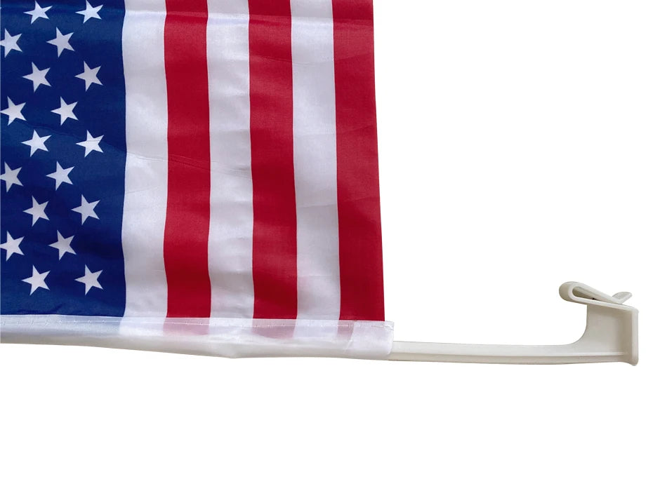 Aerlxemrbrae  Customized 30x45cm  car flags polyester fiber flags with 45cm plastic flagpoles