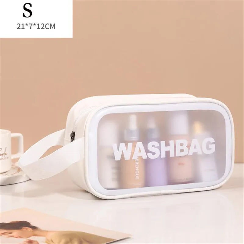 Women's Bag Portable Travel Wash Makeup Bag Clear Makeup Bag Waterproof Cosmetic Lettered Skin Care Makeup Beauty Bags