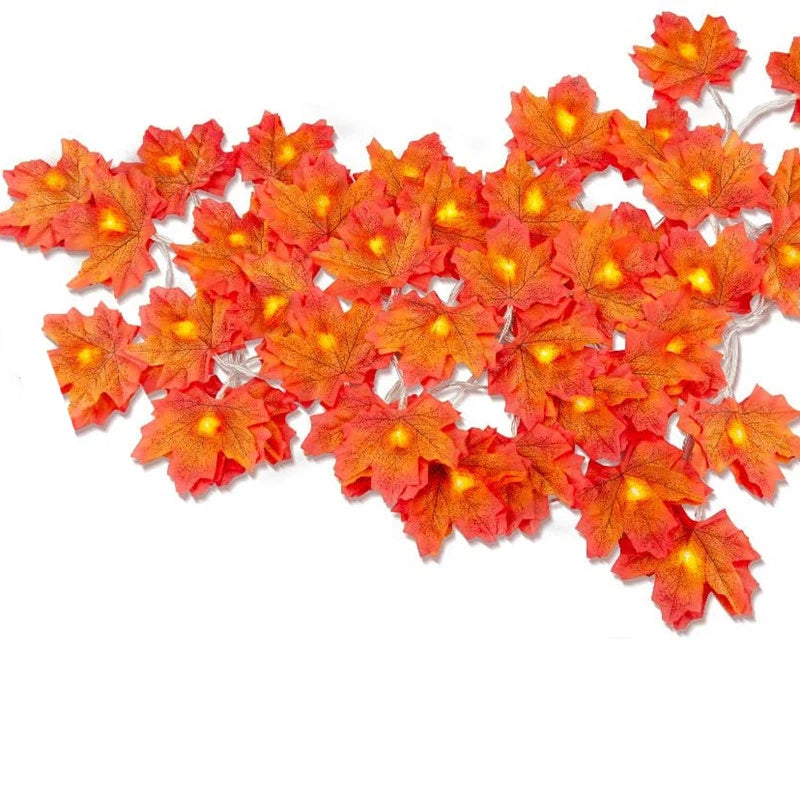 2/3/6M Christmas Decoration Artificial Maple Leaf Leaves LED Light