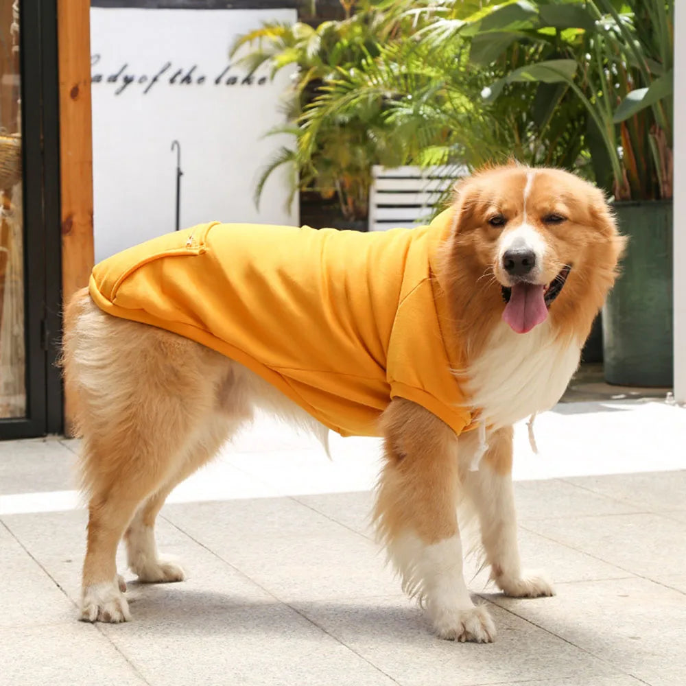 Sport Dog Hoodies for Medium and Large Dogs Warm Fleece Dog Sweatshirt with Hooded and Pocket Big Dog Clothes Winter Pet Outfits