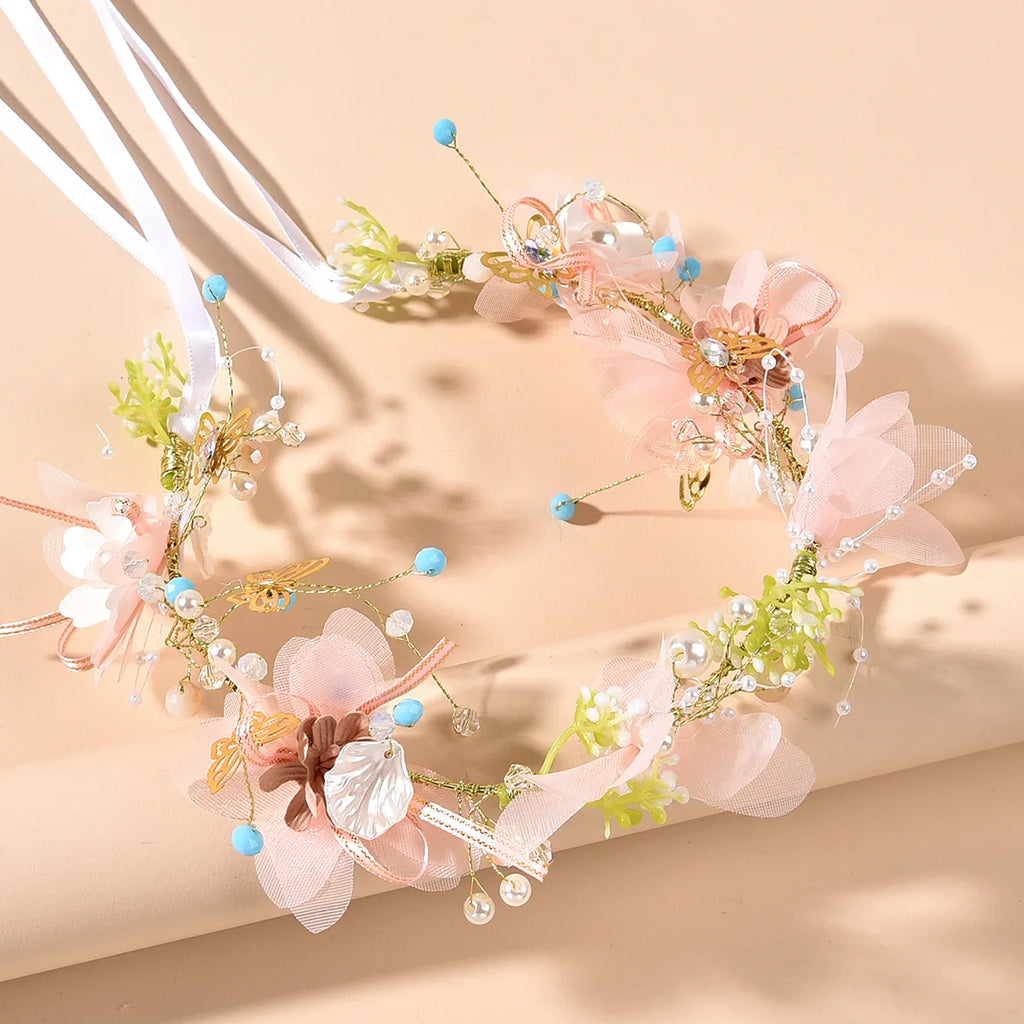 Forest Fairy Style Delicate Children's Day Wreath Kids Girl Daughter's Birthday New Year Gift Favors Wedding Headdress