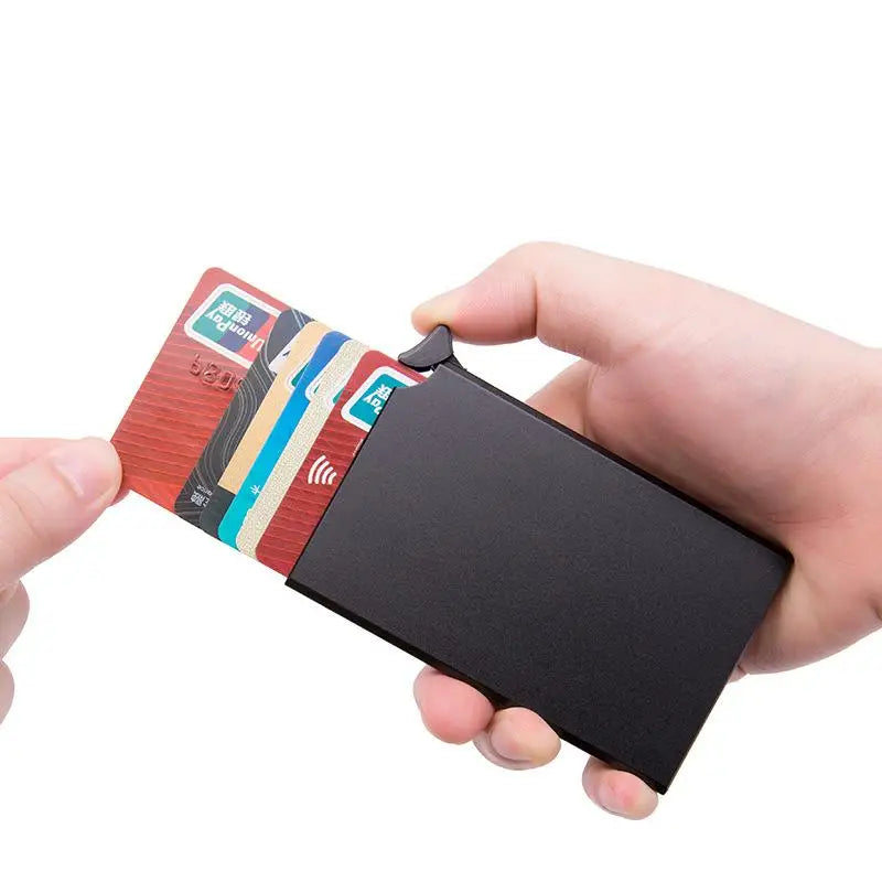 Rfid Wallet aluminum Metal Credit Business Mini Card Wallet 2024 Dropshipping Man Women Smart Wallet Business Card Holder