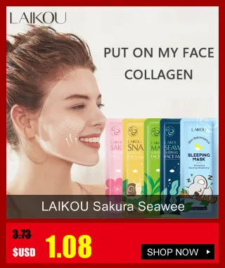 7Pcs LAIKOU Matcha Face Mask Moisturizing Green Tea Skin Sleeping Facial Mask Beauty Nourishing Oil Control Skin Care