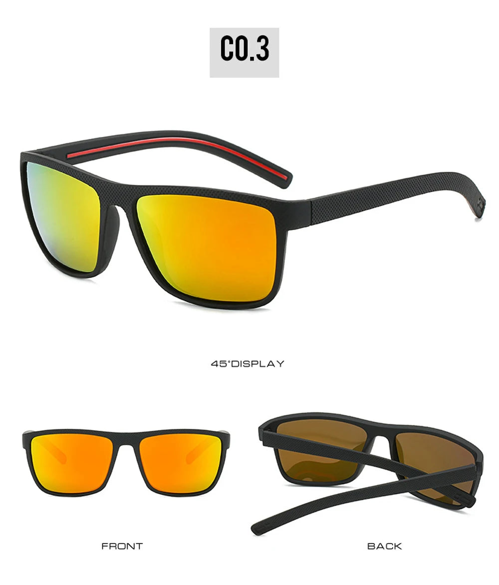 MUSELIFE Polarized Sunglasses for Men - Fashion Square Design Driving Eyewear in Plastic - Oculos de Sol for Travel