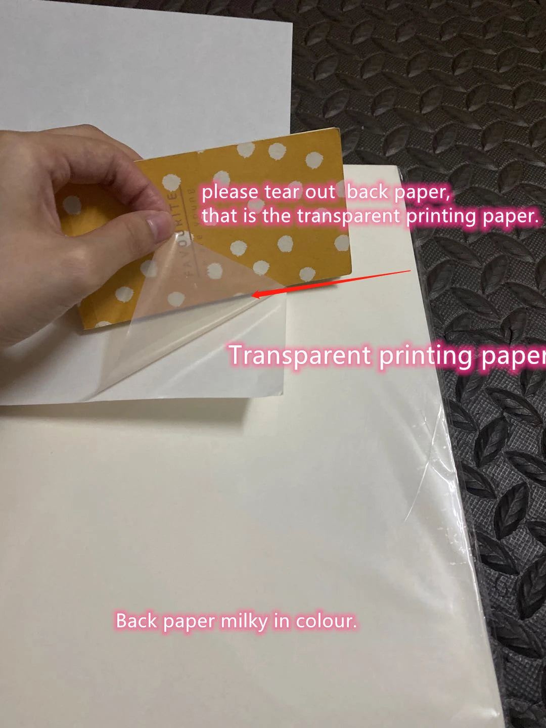 50/10 Sheets A4 Transparent Printable Vinyl Sticker Paper Waterproof Self-Adhesive Glossy paper for Inkjet Printer DIY Crafts