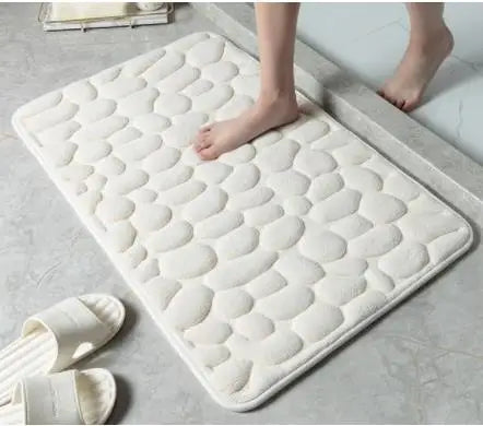 Cobblestone Embossed Bathroom Bath Mat Non-slip Carpets In Wash Basin Bathtub Side Floor Rug Shower Room Doormat Memory Foam Pad
