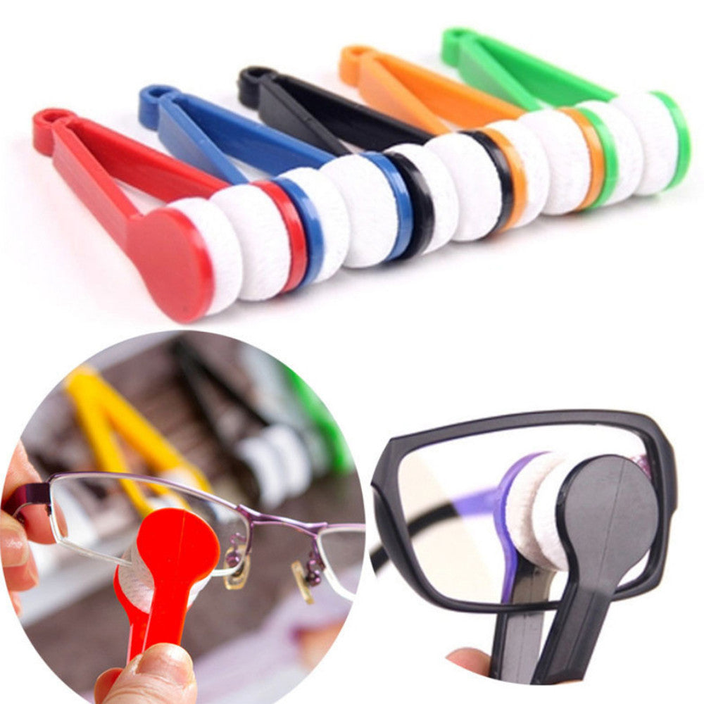 Mini Portable Microfiber Brush For Glasses Eyeglass Spectacles Microfiber Cleaning Brushes Sunglasses Screen Cleaner Tools d5