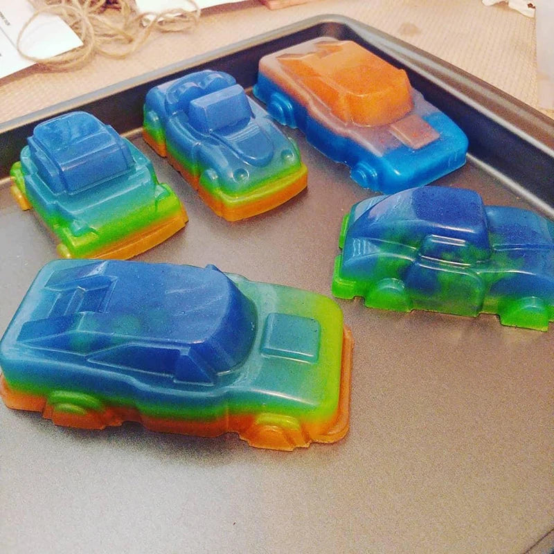 Car Silicone Mold For Baking 3D Auto Soap Candle Mould Ice Cube Tray Kids Birthday Party Cake Decorating Tools Cupcake Topper