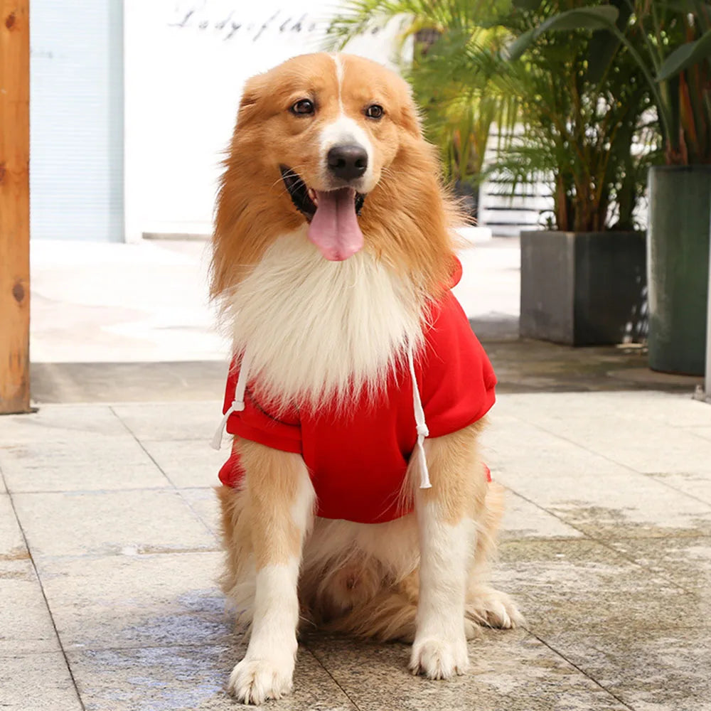 Sport Dog Hoodies for Medium and Large Dogs Warm Fleece Dog Sweatshirt with Hooded and Pocket Big Dog Clothes Winter Pet Outfits