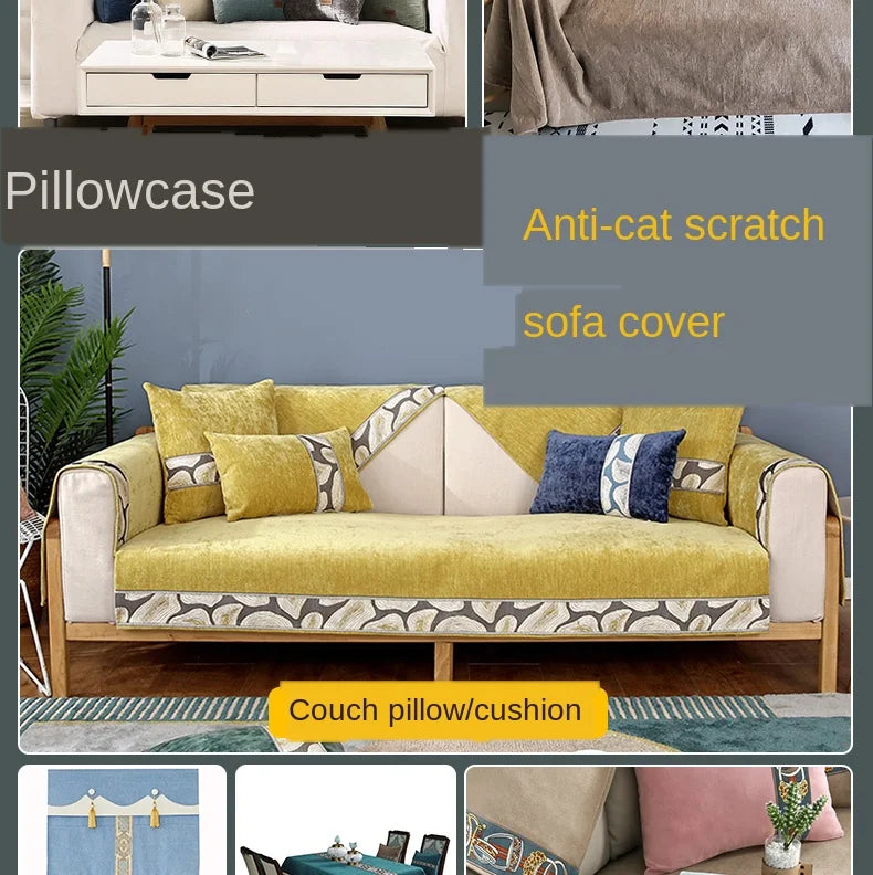 Anti-cat Scratch Chenille Fabric By The Meter for Upholstery Sofa Furniture Curtain Tablecloth Sewing Thick Wear-resistant Cloth