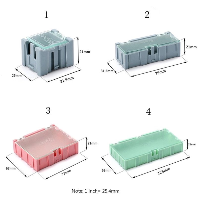 9pcs/set SMD Container SMT IC Electronic Component Mini Storage Box Jewelry Case K0AB