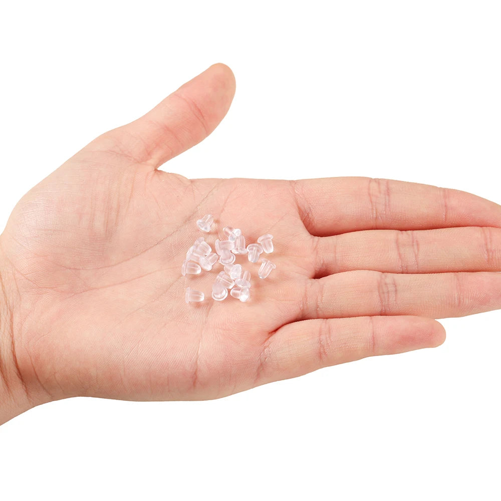 200-2000pcs Soft Silicone Rubber Earring Back Stoppers for Stud