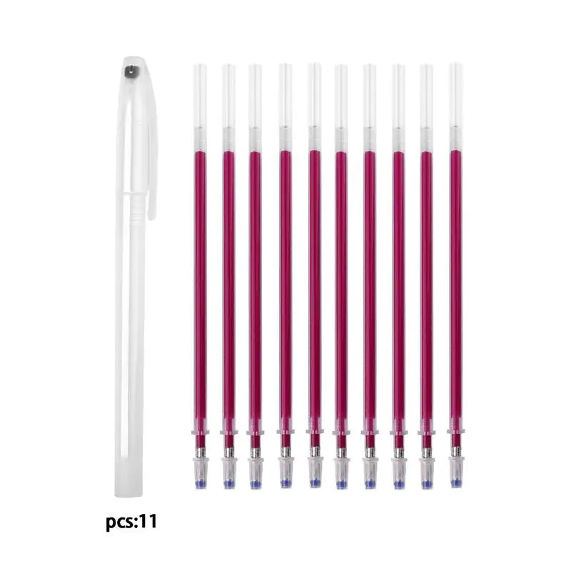 10-21pcs Heat Erasable Magic Marker Pen Fabric Pencil Temperature Disappearing Marker Pens Line Marking DIY Craft Sewing Parts