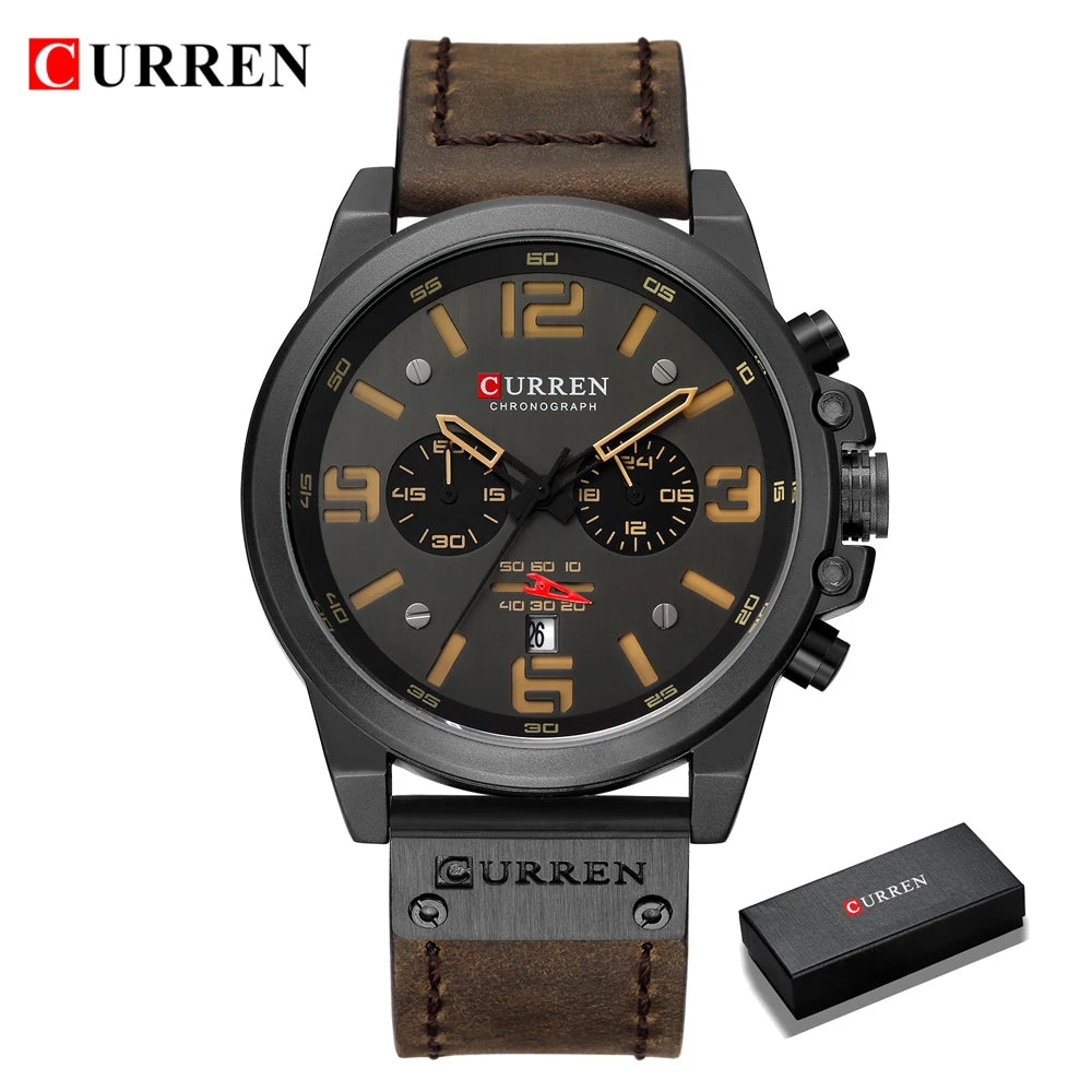Curren Mens Watches Top Luxury Brand Waterproof Sport Wrist Watch
