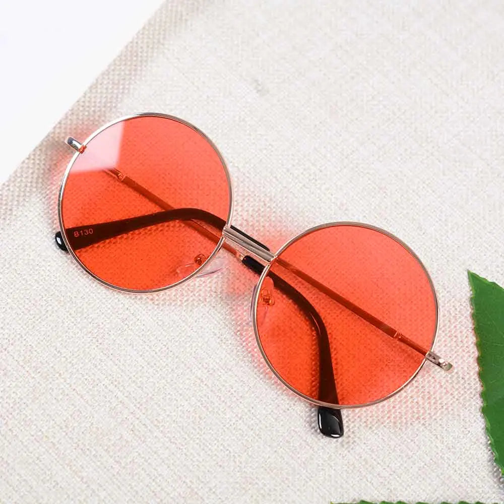 Retro Round Sunglasses Children 2-8 Years Old Baby Glasses British Style Metal Sun Sunglasses Visor Mirror Uv400