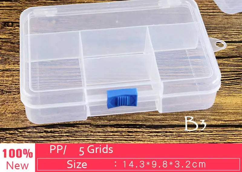 Multi Grids Plastic Detachable Storage Boxes Bins for Tools&Jewelry&Fishing Gear&Screw Desk Organizer cajas de madera