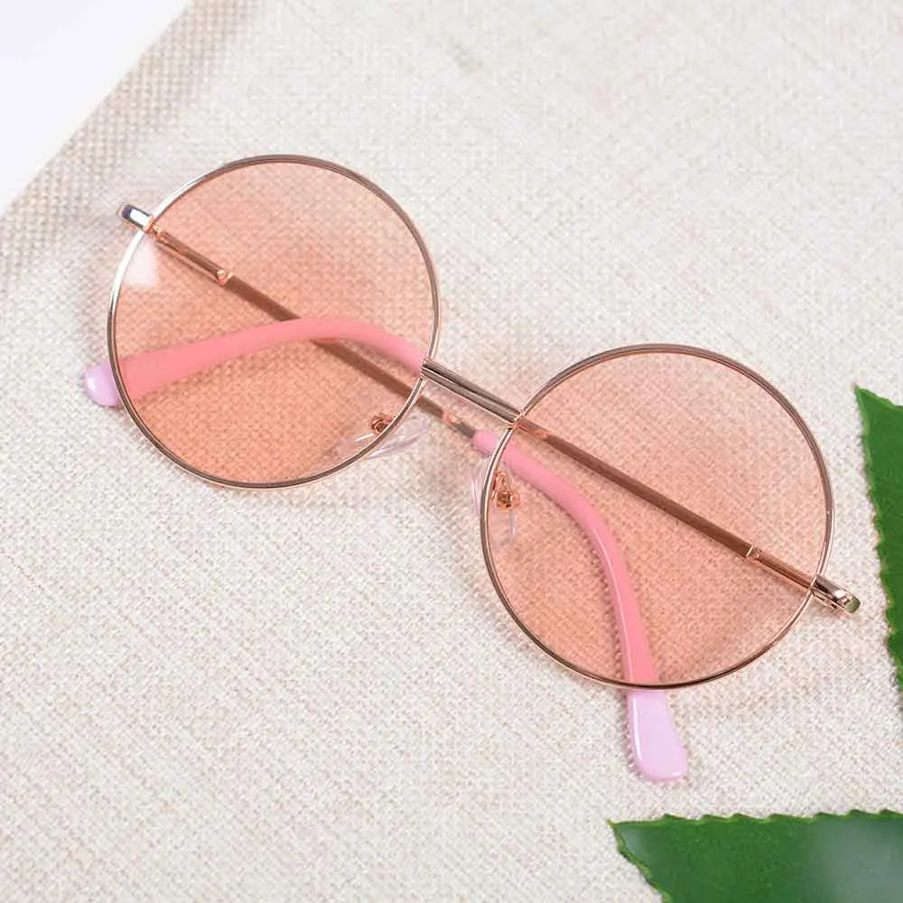 Retro Round Sunglasses Children 2-8 Years Old Baby Glasses British Style Metal Sun Sunglasses Visor Mirror Uv400
