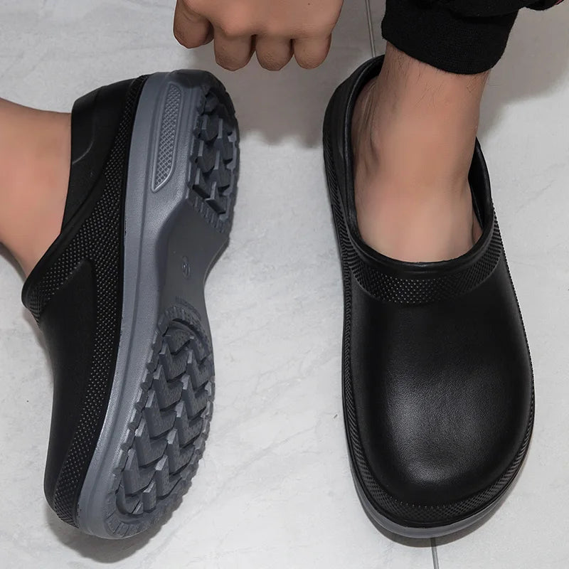 High Quality EVA Chef Shoes Non-slip Waterproof Oil-Proof Kitchen Cook Flat Working Shoes Hotel Restaurant Clogs Men Multicolor