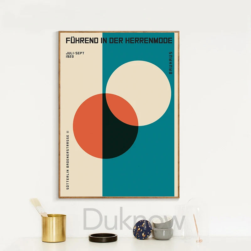 Bauhaus Museum Exhibition Posters and Prints Gallery Wall Art Pictures , Herbert Bayer Art Canvas Painting for Living Room Decor