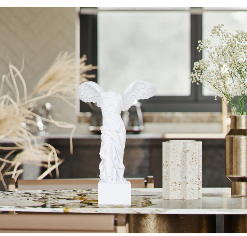 24.5cm Victoria Goddess Figure Sculptures, Roman Winged Victory Samothrace Desktop Ornements Pour Home Decor Collection Gifts