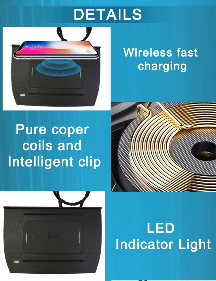 wireless charger For Honda Civic 2018 2020 phone holder car charge fast charging pad mobile mount Accessories