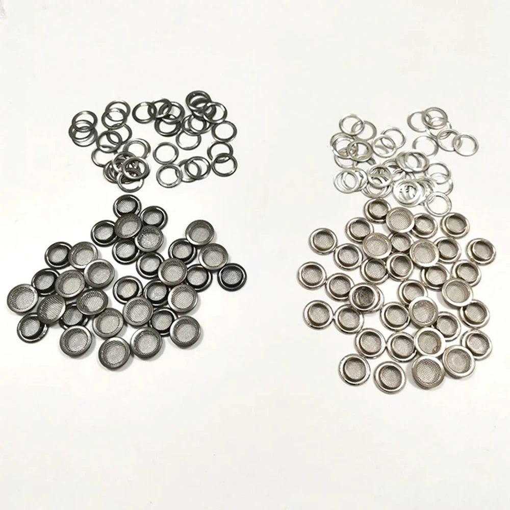 100Sets/Lot 14/15.5mm Metal Brass Mesh Eyelets Washer Metal Grommet Nikckle/Black nickle Color