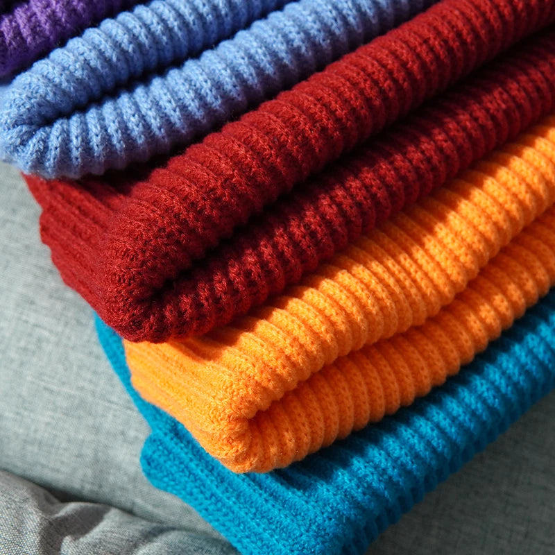 Solid Color Knitted Beanies for Women Men Winter Autumn Outdoor Keep WarmThick Skullies Hats Female Wool Gorras Hip Hop Dad Cap