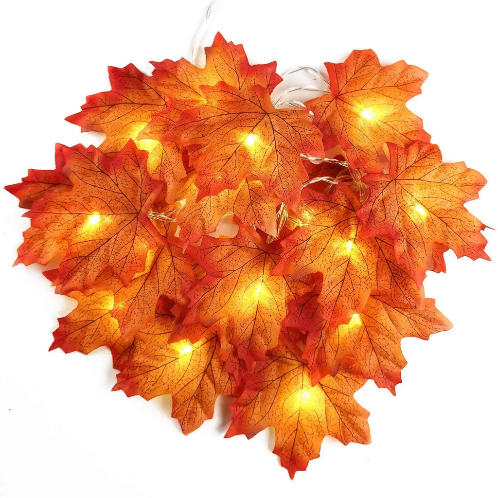 2/3/6M Christmas Decoration Artificial Maple Leaf Leaves LED Light