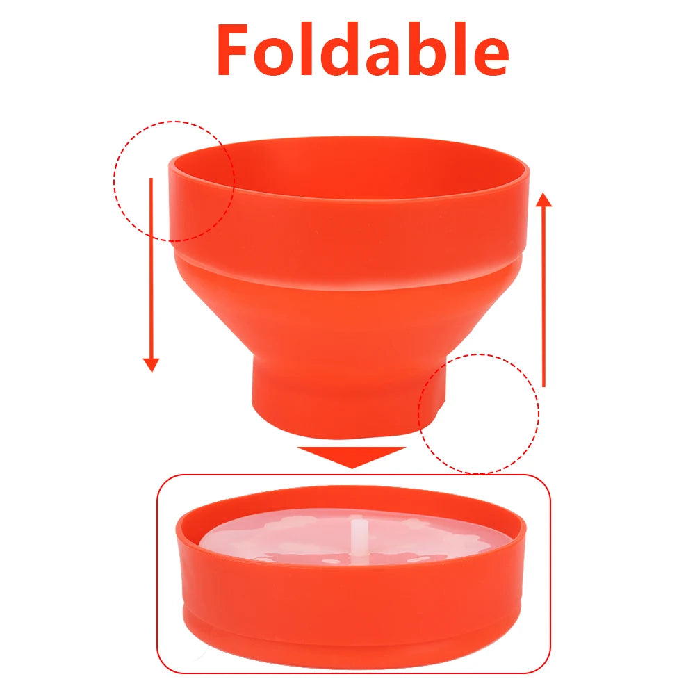 Microwave Popcorn Bowl Bucket Silicone DIY Red Popcorn Maker with Lid Chips Fruit Dish High Quality Kitchen Easy Tools