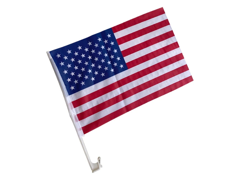 Aerlxemrbrae  Customized 30x45cm  car flags polyester fiber flags with 45cm plastic flagpoles