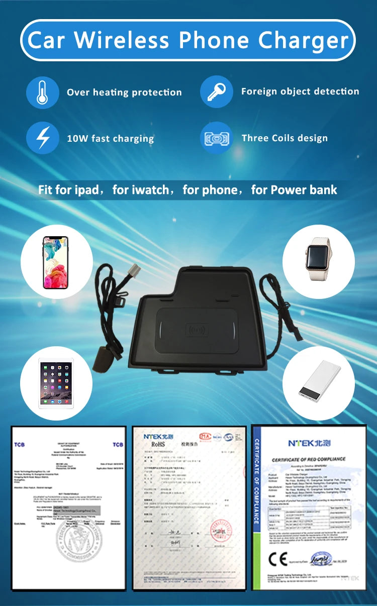 15w Fast Wireless charger pad For Mazda 6 Atenza 2016 2018 phone holder charge adapter mobile stand accessories interior