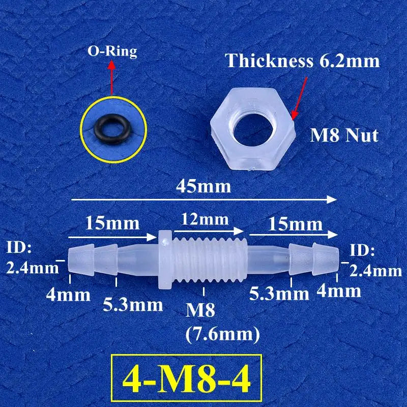 5~200Pcs M6~M10 To 3~8mm PP Pagoda Direct Connectors Hex Nut O-Ring Aquarium Tank Air Pump Adapter Garden Irrigation Hose Joint