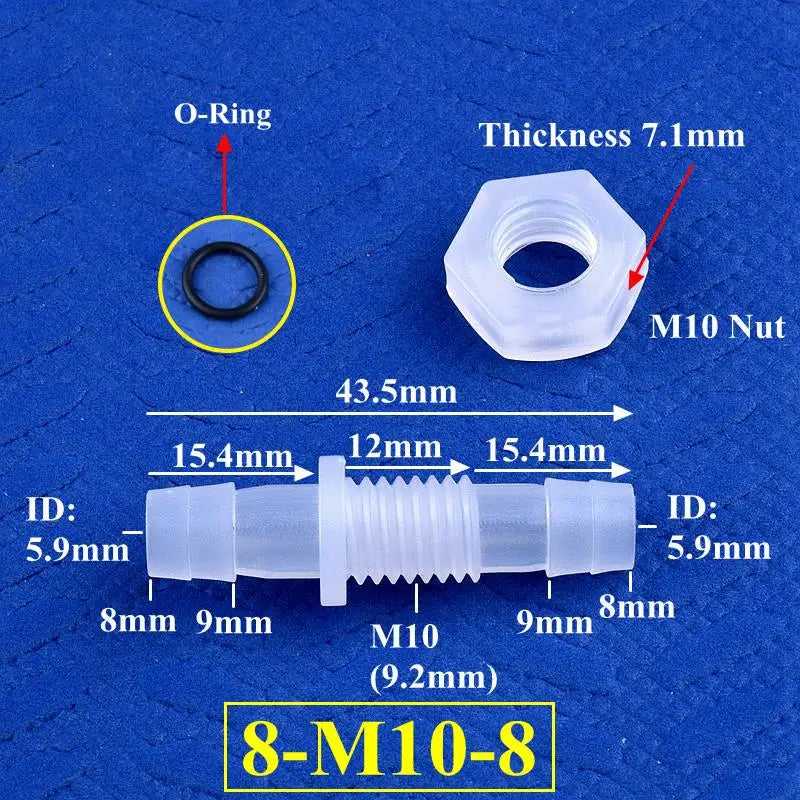 5~200Pcs M6~M10 To 3~8mm PP Pagoda Direct Connectors Hex Nut O-Ring Aquarium Tank Air Pump Adapter Garden Irrigation Hose Joint