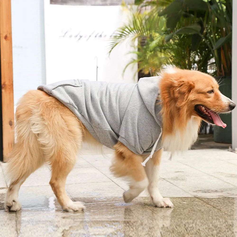 Sport Dog Hoodies for Medium and Large Dogs Warm Fleece Dog Sweatshirt with Hooded and Pocket Big Dog Clothes Winter Pet Outfits
