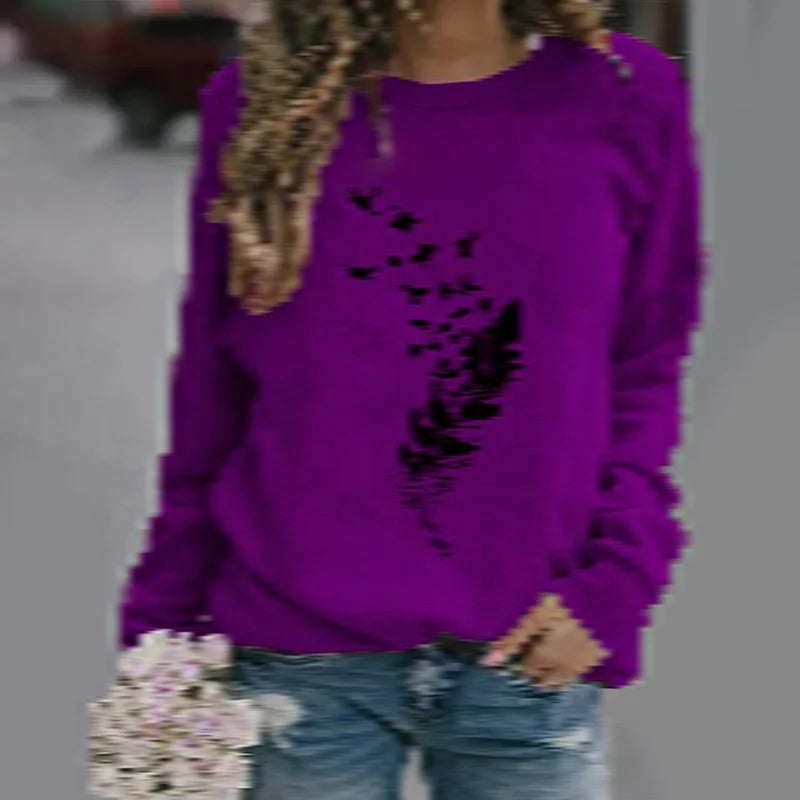 Women S-3XL Fashion Winter Womens Casual Long Sleeve Tops Ladies Print Sweatshirt high quality materials