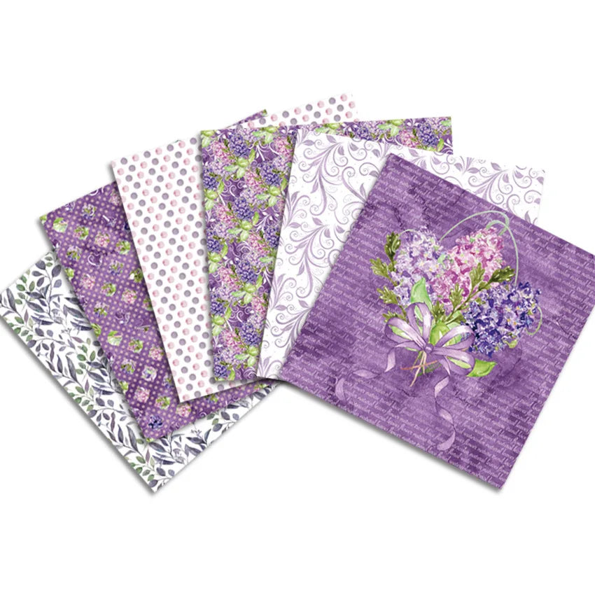 6x6 Scrapbooking Paper Pad  6/12 Sheets Floral Pattern Decorative Paper For Journaling Collage DIY Crafts