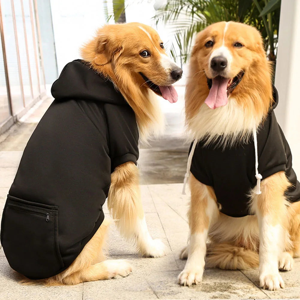 Sport Dog Hoodies for Medium and Large Dogs Warm Fleece Dog Sweatshirt with Hooded and Pocket Big Dog Clothes Winter Pet Outfits