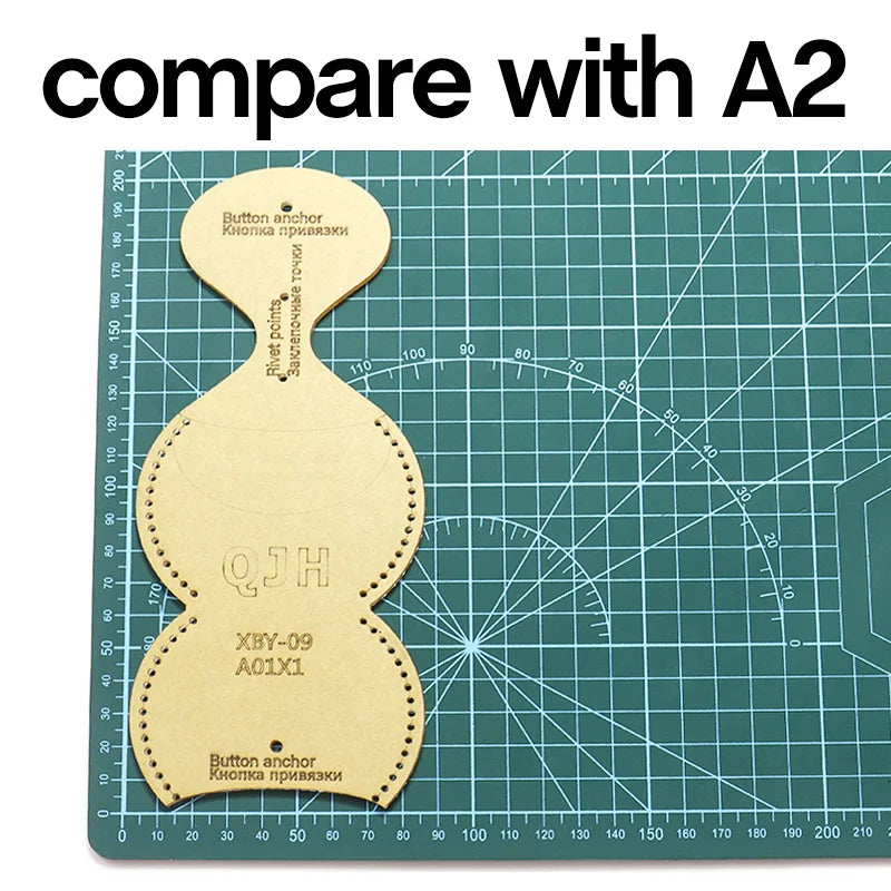 New Leather Craft Personality Coin Purse Sewing Pattern Hard Kraft Paper and Acrylic DIY Template 8.5cm*8.3cm DIY Leather Tools