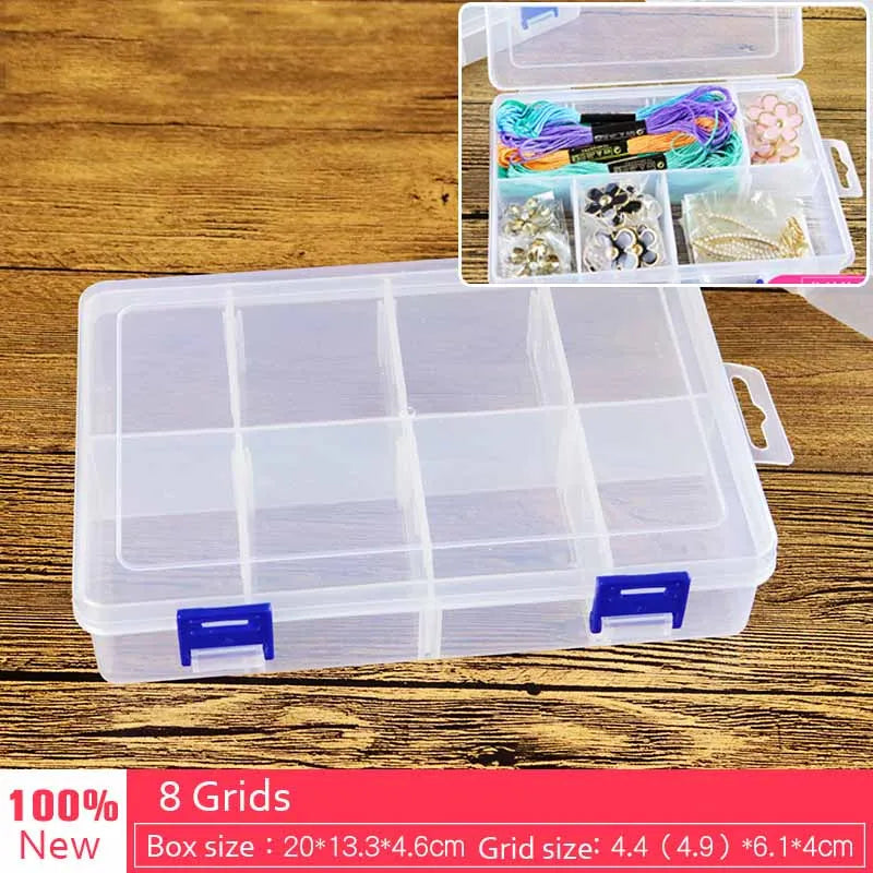 Multi Grids Plastic Detachable Storage Boxes Bins for Tools&Jewelry&Fishing Gear&Screw Desk Organizer cajas de madera