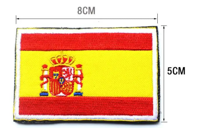 Black White IR Reflective Spain Patch Infrared Spanish Flag Patches Embroidery Patch For Backpack Clothes