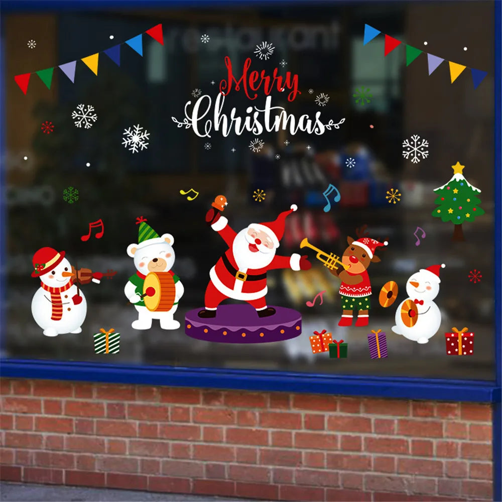 Christmas Window Stickers Merry Christmas Halloween Wall Stickers Xmas