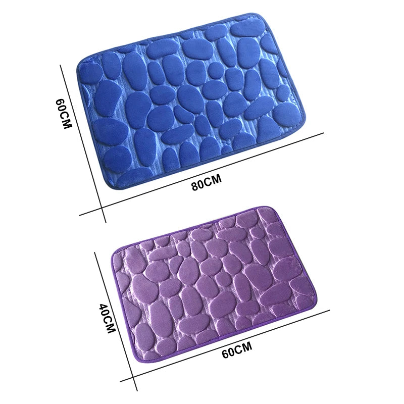 Cobblestone Embossed Bathroom Bath Mat Non-slip Carpets In Wash Basin Bathtub Side Floor Rug Shower Room Doormat Memory Foam Pad
