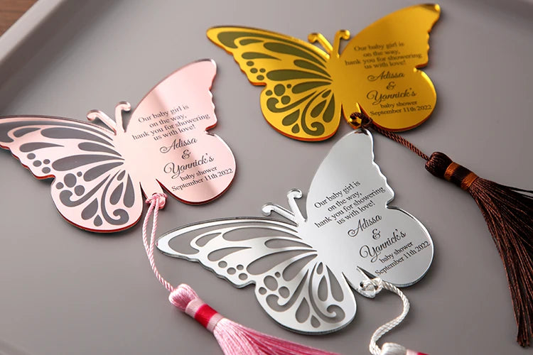 1 PCS Butterfly Mirror , Wedding Party Favors, Sweet 16 Years Gift, Personalized Mirror , Baby Shower Favors, Acrylic Mirror