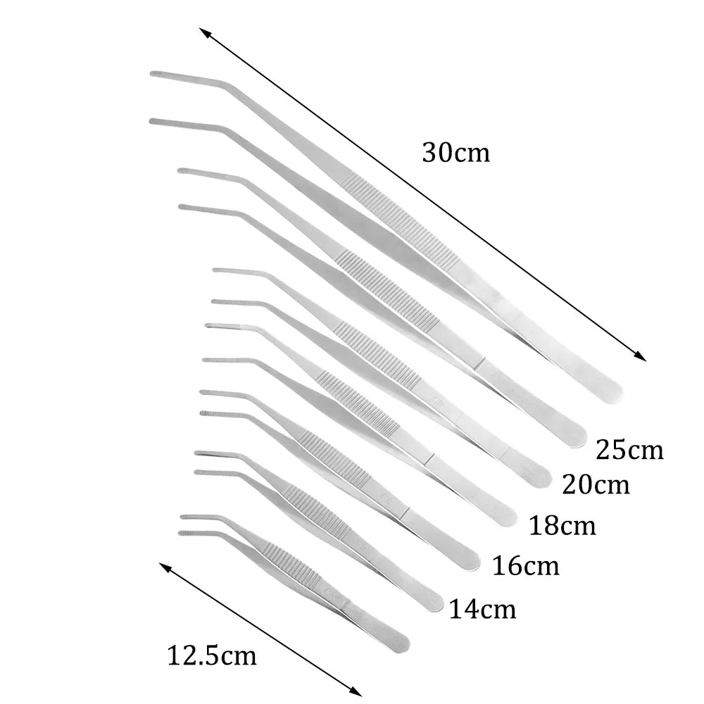 1Pc 7Size Barbecue Tongs Food Tongs Food Clip Kitchen Gadgets Stainless Steel Churrasco Tweezers Clip Buffet BBQ Restaurant Tool