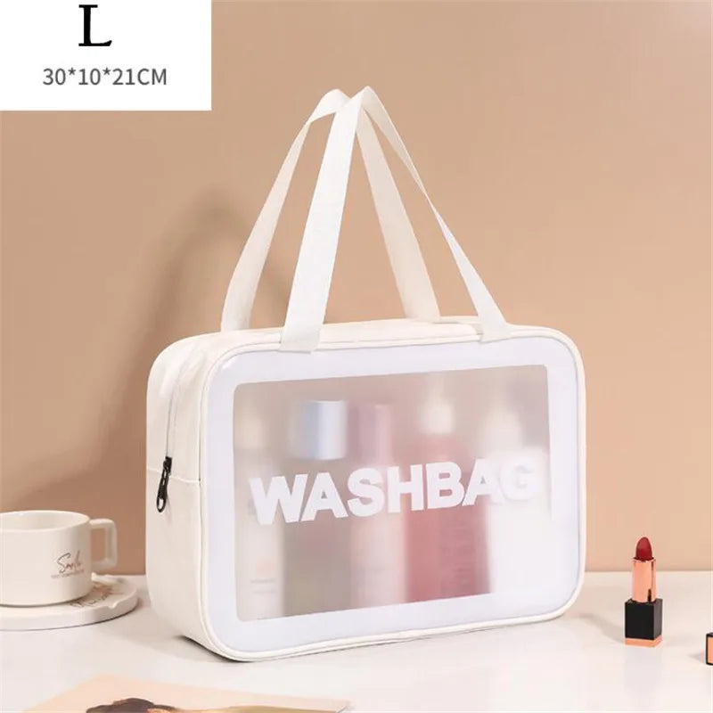 Women's Bag Portable Travel Wash Makeup Bag Clear Makeup Bag Waterproof Cosmetic Lettered Skin Care Makeup Beauty Bags