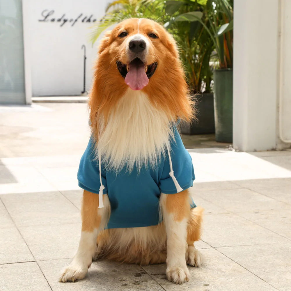 Sport Dog Hoodies for Medium and Large Dogs Warm Fleece Dog Sweatshirt with Hooded and Pocket Big Dog Clothes Winter Pet Outfits
