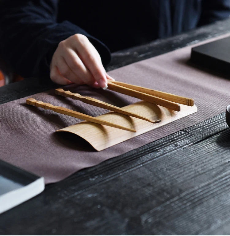 Handmade Chinese Bamboo Tea Tools Set, Spoon Clip, Scoop, Kung Fu, Gongfu Accessories, Ceremony Gift